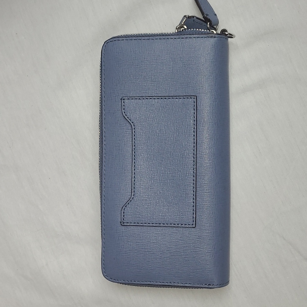 COACH NWT Cornflower Blue Double zip Wallet Phone Holder - Picture 5 of 7
